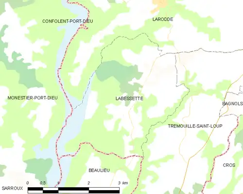 Detailkaart van de gemeente