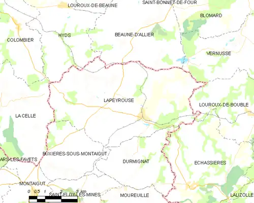 Detailkaart van de gemeente