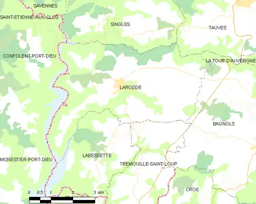 Detailkaart van de gemeente