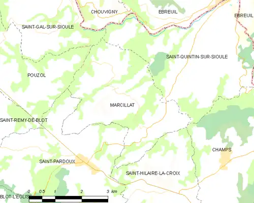 Detailkaart van de gemeente