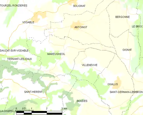 Detailkaart van de gemeente