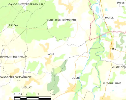 Detailkaart van de gemeente