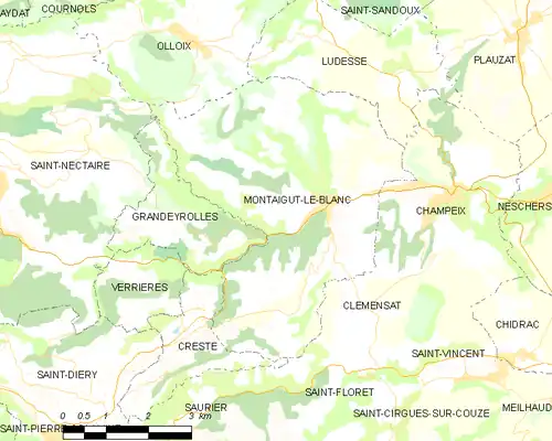 Detailkaart van de gemeente