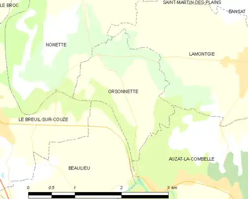 Detailkaart van de gemeente