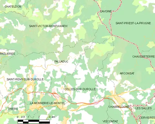 Detailkaart van de gemeente