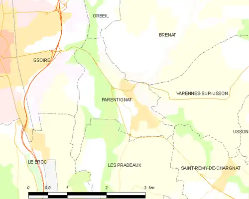 Detailkaart van de gemeente