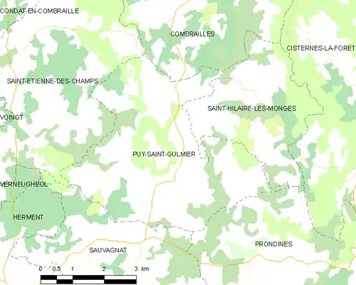 Detailkaart van de gemeente