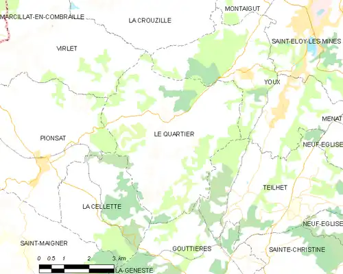 Detailkaart van de gemeente