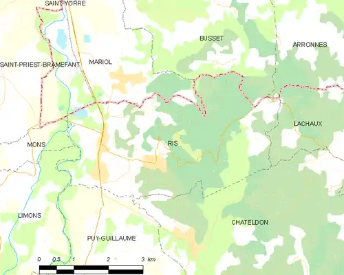 Detailkaart van de gemeente