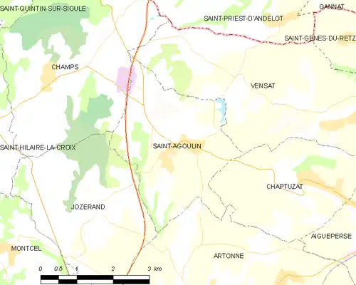 Detailkaart van de gemeente