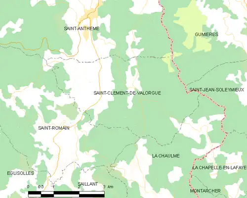 Detailkaart van de gemeente