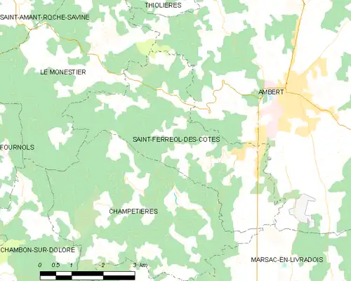 Detailkaart van de gemeente