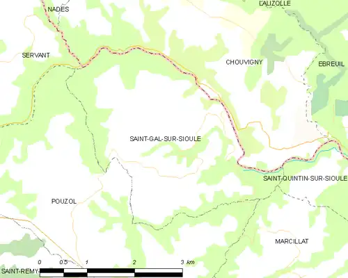 Detailkaart van de gemeente