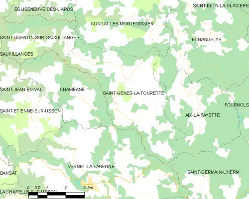 Detailkaart van de gemeente