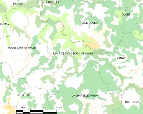 Detailkaart van de gemeente