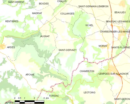 Detailkaart van de gemeente