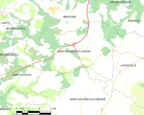 Detailkaart van de gemeente