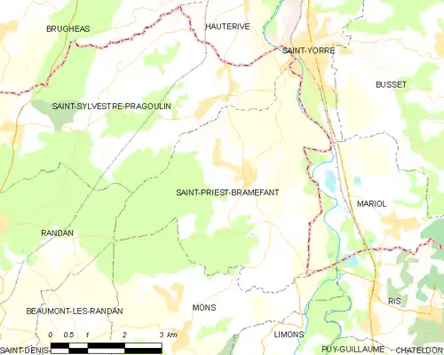 Detailkaart van de gemeente