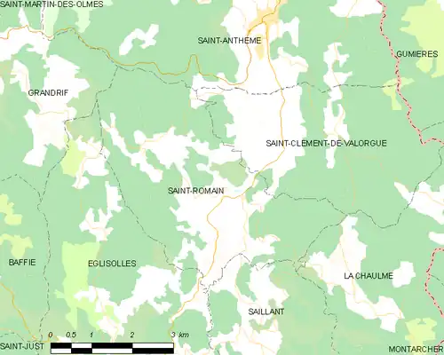 Detailkaart van de gemeente