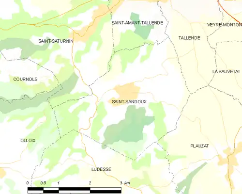 Detailkaart van de gemeente
