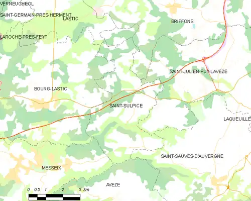 Detailkaart van de gemeente