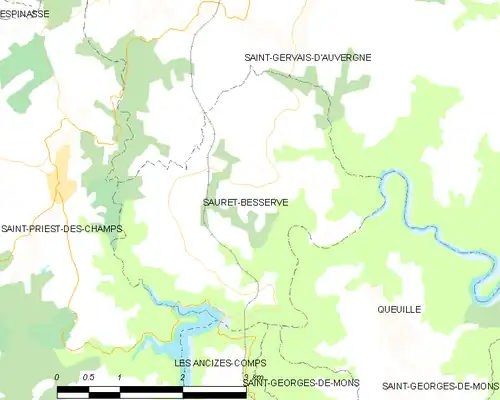 Detailkaart van de gemeente