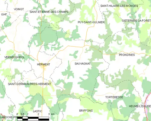 Detailkaart van de gemeente