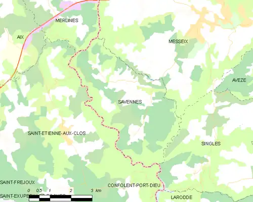 Detailkaart van de gemeente