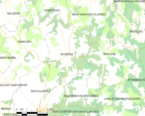 Detailkaart van de gemeente