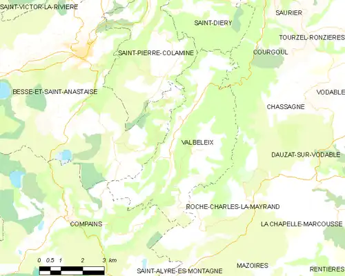 Detailkaart van de gemeente