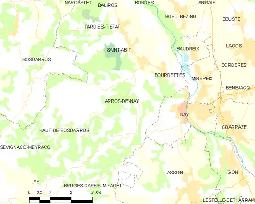 Detailkaart van de gemeente
