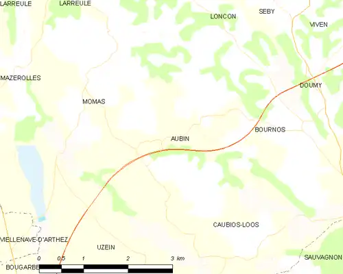 Detailkaart van de gemeente