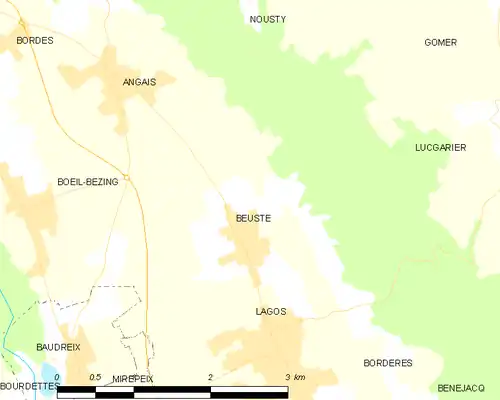 Detailkaart van de gemeente