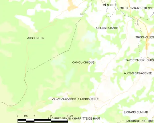 Detailkaart van de gemeente