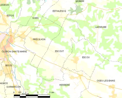 Detailkaart van de gemeente