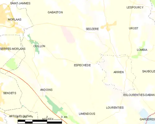 Detailkaart van de gemeente