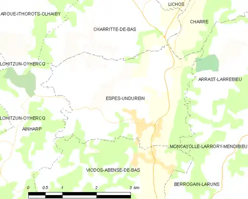 Detailkaart van de gemeente