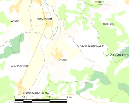 Detailkaart van de gemeente