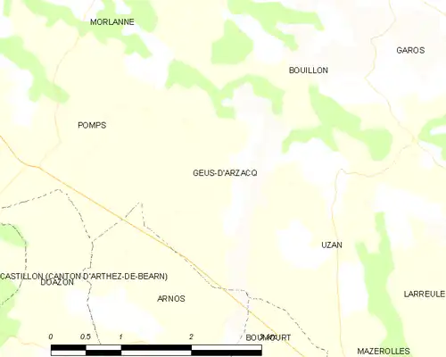 Detailkaart van de gemeente