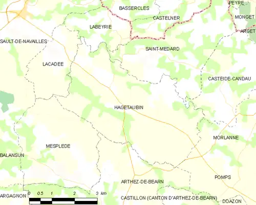 Detailkaart van de gemeente