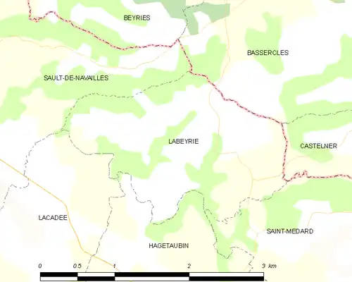 Detailkaart van de gemeente