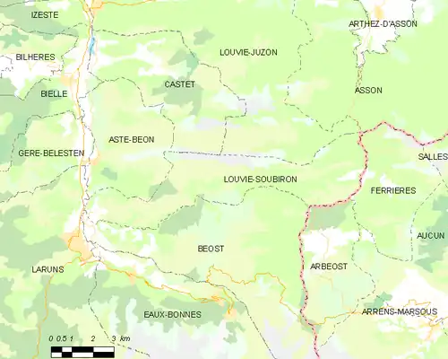 Detailkaart van de gemeente