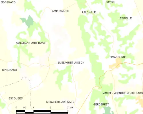 Detailkaart van de gemeente