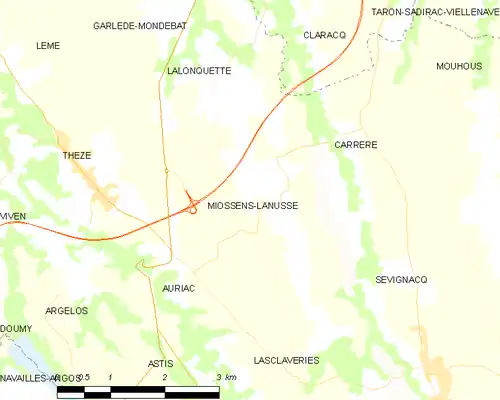 Detailkaart van de gemeente