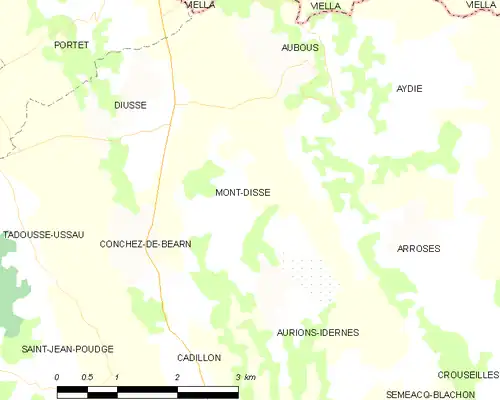 Detailkaart van de gemeente