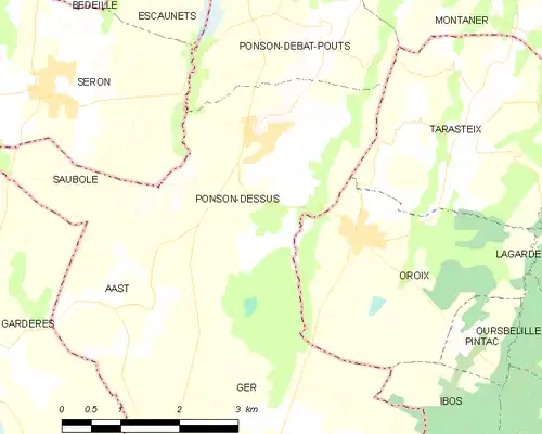 Detailkaart van de gemeente