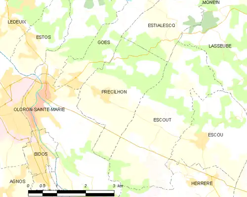 Detailkaart van de gemeente