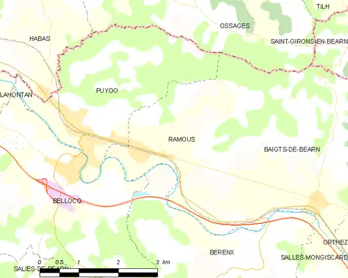 Detailkaart van de gemeente