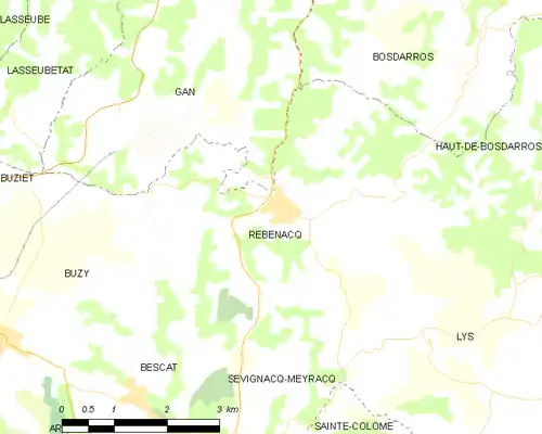 Detailkaart van de gemeente