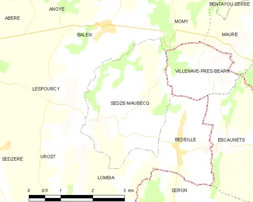 Detailkaart van de gemeente